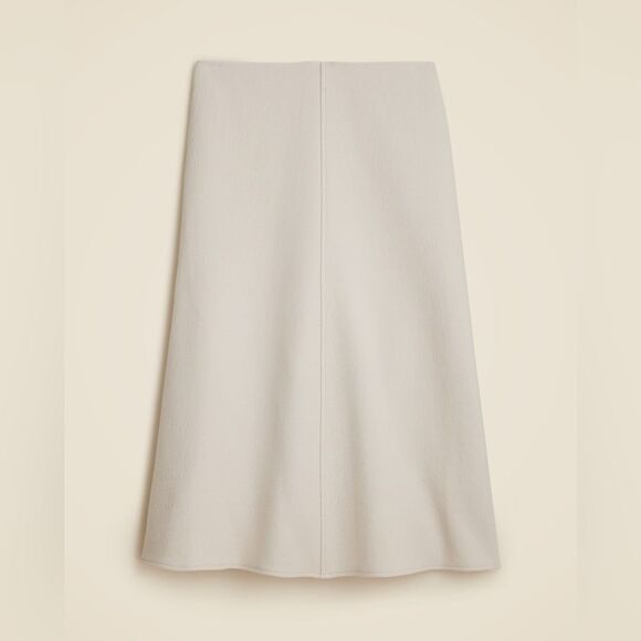 NWT J CREW A-line circle skirt in double-cloth wool blend in Bone - Picture 5 of 9
